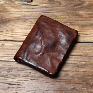 Handcrafted Leather Wallet Short Style with Buckle