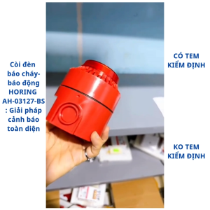 Còi đèn báo động Horing AH-03127-BS có tem kiểm định là thiết bị báo động kết hợp cả âm thanh và ánh sáng chớp