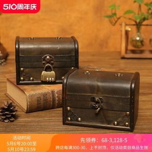 Retro Wooden Box with Lock Password Storage Box Wooden Jewelry Box Childrens Treasure Box Childrens Treasure Box Small Box