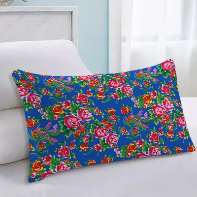 Trendy Large Flower Print Pillowcase for Living Room Sofa Bedroom Multi-Functional Retro Print Polyester Single Person Use