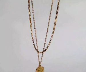 JOYUS Elizabeth Titanium Stainless Steel 18K Gold Waterproof European Retro Necklace Birthday Gift Box