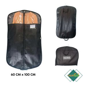 Hua Cj / Cover Jas / Model Spunbond hitam depan 1/4 mika / sarung jas / cover