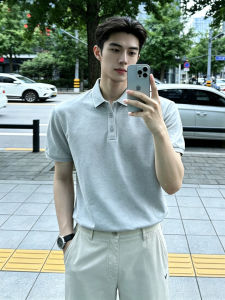 Summer Short Sleeve American Collar Mature Style Mens Polo Shirt