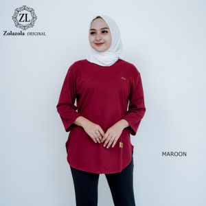 KAOS ZOLA ZOLA OVAL LENGAN 7/8 KAOS WANITA TERBARU BAHAN CATON COMBED ZOLA ZOLA RENDSTOREID TERBARU 2024