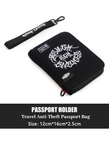 RGH Men Anti‑RFID Multi‑Passport Holder All‑in‑one Travel Wallet for Tickets ID Card Document Storage