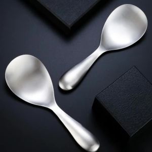 304stainless Steel Large Rice Spoon Thick Non Stick Rice Spoon Restaurant Banquet Soup Spoon Dinner Tableware  Kitchen Tools