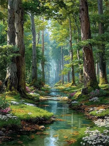 BILIBILI | Painting With Numbers Tree Landscape Forest HandPainted Kits Gift Drawing By Numbers Oil Painting Diy Wall Decoration