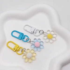 10 PCS Móc khóa hoa nhỏ mặt dây chuyền hướng dương trang trí túi nhựa quà tặng nhỏ