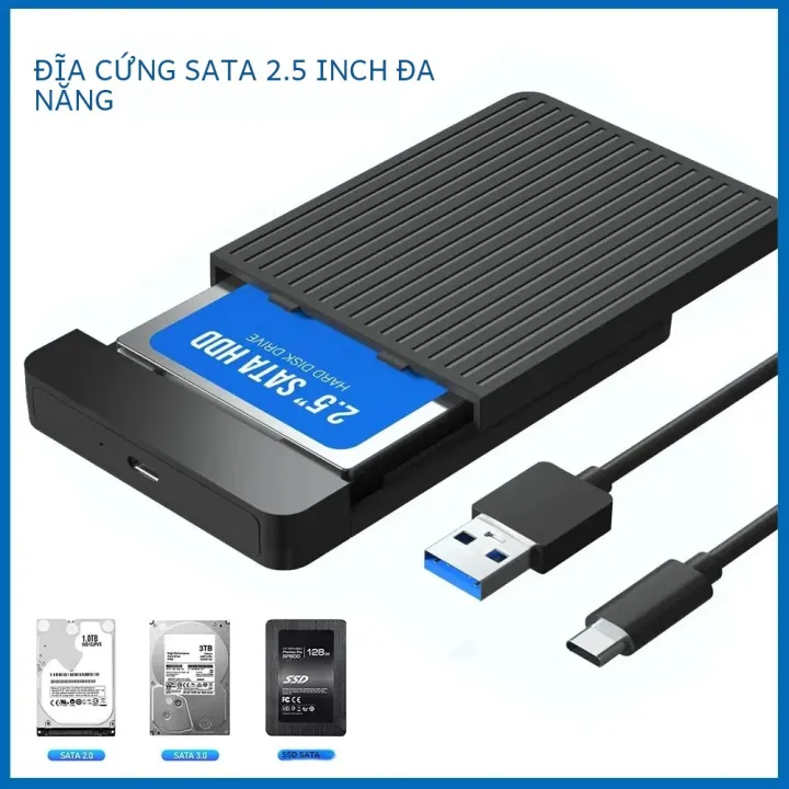 Vỏ Ổ cứng/SSD 2.5 Inch, Bộ Chuyển Đổi SATA Sang USB 3.1/3.0, Tốc Độ ...