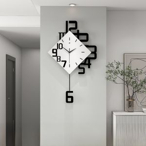 Simple Creative Wall Clocks Living Room 2025 New Restaurant Art Hanging Clocks Luxury Sensation Wood Material Battery Powered