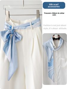 XUANXUAN | Womens Geometric Print Silk Scarf Belt