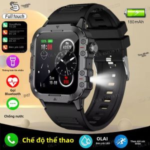 Đồng Hồ Thông Minh Quân Đội Mới 2026 Dành Cho Nam Chống Nước IP67 3ATM Màn Hình 1.44 Inch Theo Dõi Thể Thao Ngoài Trời Theo Dõi Sức Khỏe Gọi Điện Thoại Qua Bluetooth.