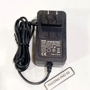 Nguồn Adapter DC 24V - 2A / Đầu cắm 5.5mm x 2.1mm (Dây liền cắm Dẹp)