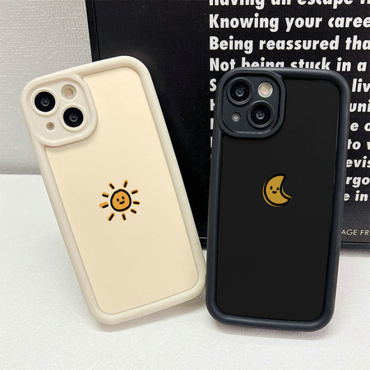 Case for OPPO A98 A96 A95 A94 A93 A92 A91 A79 A78 A77 A76 A74 A60 A58 A57 A55 A54 A53 A52 A38 A31 A18 A17 A16 A15 Anti-fall Angel Eye Design Motif The Sun and the Moon