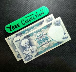 SET 2 Lembar Uang Kuno 1000 Rupiah Diponegoro Tahun 1975 - VF Bagus