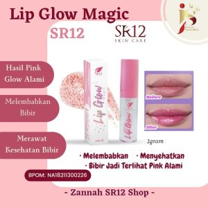 Lip Glow Magic SR12 Lipgloss Pelembab Bibir Pink Alami