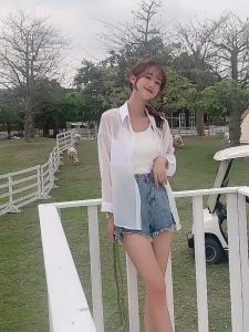 【24-hour delivery】Womens Retro Loose Chiffon Blouse Summer New   Mid Length Thin Long Sunscreen Korean Top