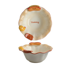 SHELI | Cute Cartoon Ceramic Rice Bowl Set with Creative Bowls and Plates