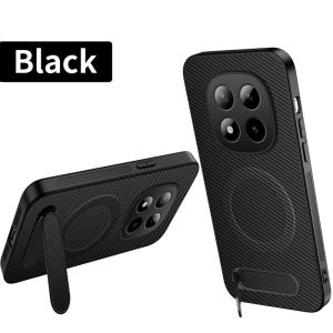 szhaiyu | For Redmi Note 15 14 13 Pro Plus 5G Phone Case Carbon Fiber Texture Magnetic Bracket for Redmi Note 15Pro+ for Magsafe Cover