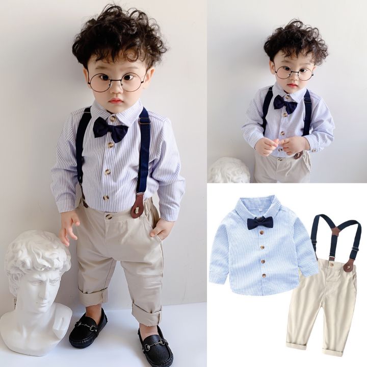 HOANSELAY Baby Boys Gentleman Suits,4 Pcs Tuxedo Waistcoat + Tie + Shirt +  Pants Outfits Trousers Sets 1-7 Years - Walmart.com