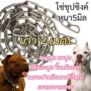 (โซ่หนา5มิล/ยาว2-4เมตร) โซ่หมา โซ่ชุปซิงค์(ขึ้นสนิมยาก) หนาแข็งแรงสำหรับสุนัขขนาดใหญ่มากๆ