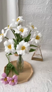 Tulip Artificial Flower Artificial Opening PU Fake Flower for Wedding Party Home Outdoor Decor