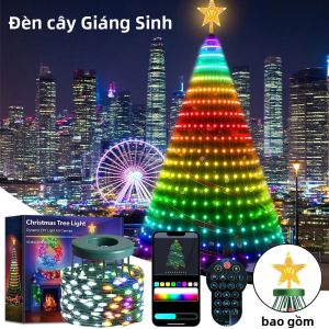 Đèn LED RGB IC Trang Trí Giáng Sinh 2025 Điều Khiển Bằng Bluetooth Dạng Dây Tự Làm Ứng Dụng Hình Ảnh Trang Trí Sân Vườn Đèn Trang Trí Ngày Lễ