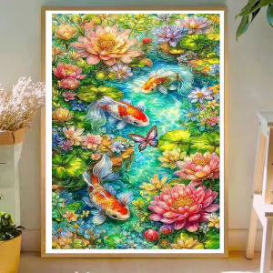 Jigsaw Puzzle 500/1000/1200/2000PCS Fishes Flowers Aquatic Floral Artwork Stress Relief Puzzle Wall Art Decor Gift Frameless