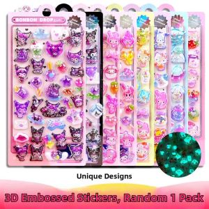3D Glowing Sticker Cartoon Decorative Crystal Stickers Nontoxic For Kids