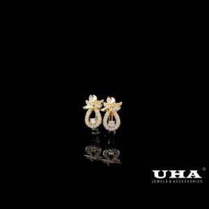 B1625 Bông tai nữ thiết kế sang trọng đính đá sáng lấp lánh UHA