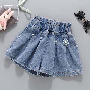 Girls Casual Denim Shorts Pants Culottes
