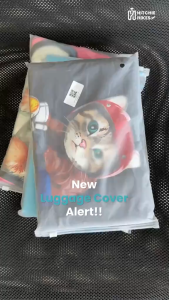 Hitchie Thick Comel Cat Luggage Cover Protector Sarung Beg Waterproof Elastic 18 20 24 28 Inch Travel Bag Bagasi 行李箱保護套