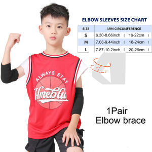 1Pair Elbow Brace for Kids Child Bamboo Charcoal Elbow Sleeve Knee Brace Child Knee Pads for VolleyballBaseballBasketball