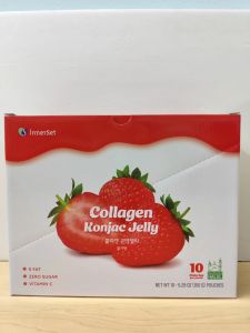 INNERSET Collagen Konjac Jelly – Strawberry Flovour 150g X 10 Pouches Zero Fat Zero Sugar Rich in Vitamin C (Halal Certificate)