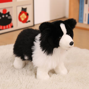 Simulation Border Collie Stuffed Lifelike Plush Toy Smart Dog Pet Comfort Doll Party Props Gifts