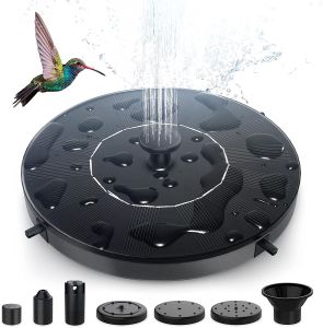 1W/1.4W/2.5W Solar fountain Power saving convenient 6 nozzles suitable for gardens bird baths ponds outdoor swimming pools