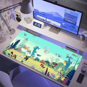 Bandai | Pokemon Flareon Gaming Mouse Pad Large Desk Mat 2MM Stitched Edge Non Slip Rubber Base Keyboard Pad Office Laptop Table Decor