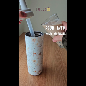 Mehboba Your Boba Tea Companion - 18oz/532ml Vacuum Insulated Tumbler with Wide Straw for Bubble Tea