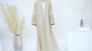 Fashion Embroidery Abaya Kimono Oversized Muslim Abaya Female Full Length Muslim Robe Outerwear Worship Service Abaya wy1964