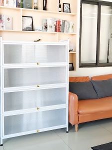 Simwind ตู้วาง 3/4/5ชั้น ของ ครัวยกกะ 3 ประตู ตู้ หมอน ประสบการณ์ การพักผ่อน ร่วมกันฝุ่น การออกแบบบานพับ