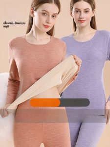 SUPIAN | ชุดชั้นในแบบอุ่นๆ ผ้าฝ้ายหนาป้องกันความร้อนสำหรับผู้หญิง เสื้อผ้ากันหนาวแบบมีฮู้ดแบบสวมหัว ชุดชั้นในฤดูใบไม้ร่วงแบบหนาป้องกันความร้อน