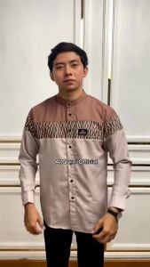 Baju Koko Pria Dewasa Remaja Terbaru Lengan Panjang Kombinasi Batik