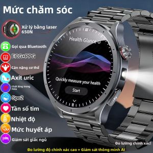 Đồng Hồ Thông Minh AL-GPT Health 2025 Theo Dõi Điện Tâm Đồ ECG+PPG Axit Uric Gọi HD Đèn LED Phân Tích Cơ Thể Dành Cho Nam & Nữ