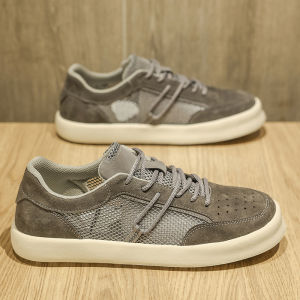 Mens Breathable Mesh Slip-On Sneakers Flat Bottom Casual Shoes Retro Versatile Sports Shoes Summer 2025 Trendy round Toe