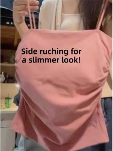 plus Size Womens Pink Camisole Tank Top Summer Outerwear Bustier Beautiful Back Base Shirt Womens Fashion 2024