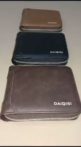DAIQISI YX602 DOMPET UANG LIPAT PRIA DENGAN ZIPPER SLETING ADA TEMPAT KOIN BAHAN LEMBUT TEBAL PRODUK IMPOR