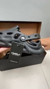 Chilired Sepatu sandal Slip on pria kerja santai anti air bahan eva hitam murah trendy kekinian
