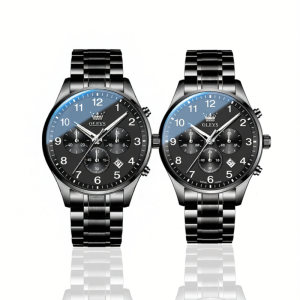 OLEVS | Digital Display Large Dial Chronograph Luminescent Quartz Watch Steel Strap
