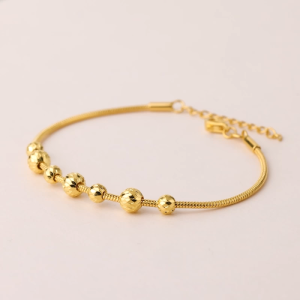 Chow Sang Sang 周生生 999 24K Pure Gold Daily Essense Beaded Bracelet for Women Size 18cm 95711B Price-by-Weight 6.36g Gold