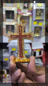 Mix Metal Christian Jesus Christ Holy Cross Symbol for Car Dashboard or Alter Random Color